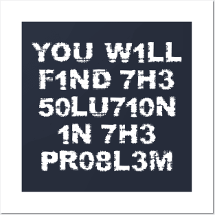 Find the solution in the problem puzzle logo with numbers as letters Posters and Art